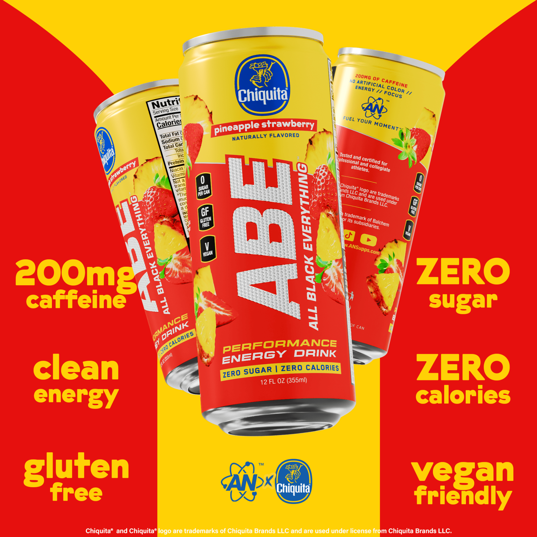 ABE x Chiquita® Performance Pre - Workout Drink - Pineapple Strawberry - AN Supps