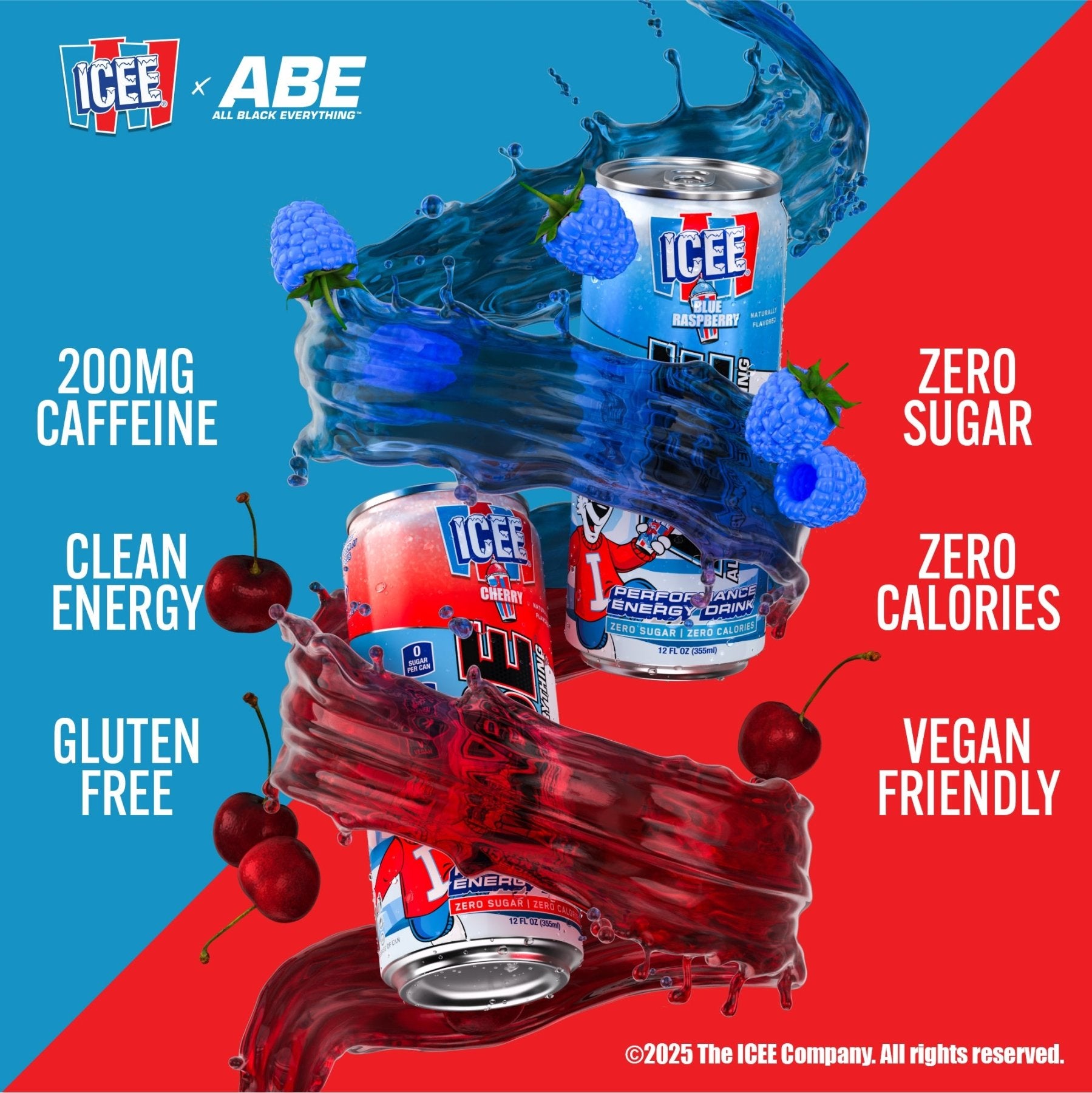 ABE x ICEE® Performance Pre - Workout Drink - Blue Raspberry - 12 Pack - AN Supps