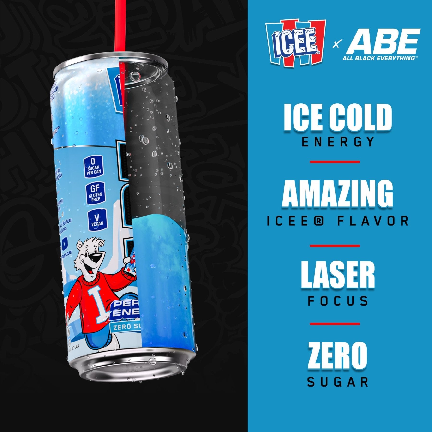ABE x ICEE® Performance Pre - Workout Drink - Blue Raspberry - 12 Pack - AN Supps