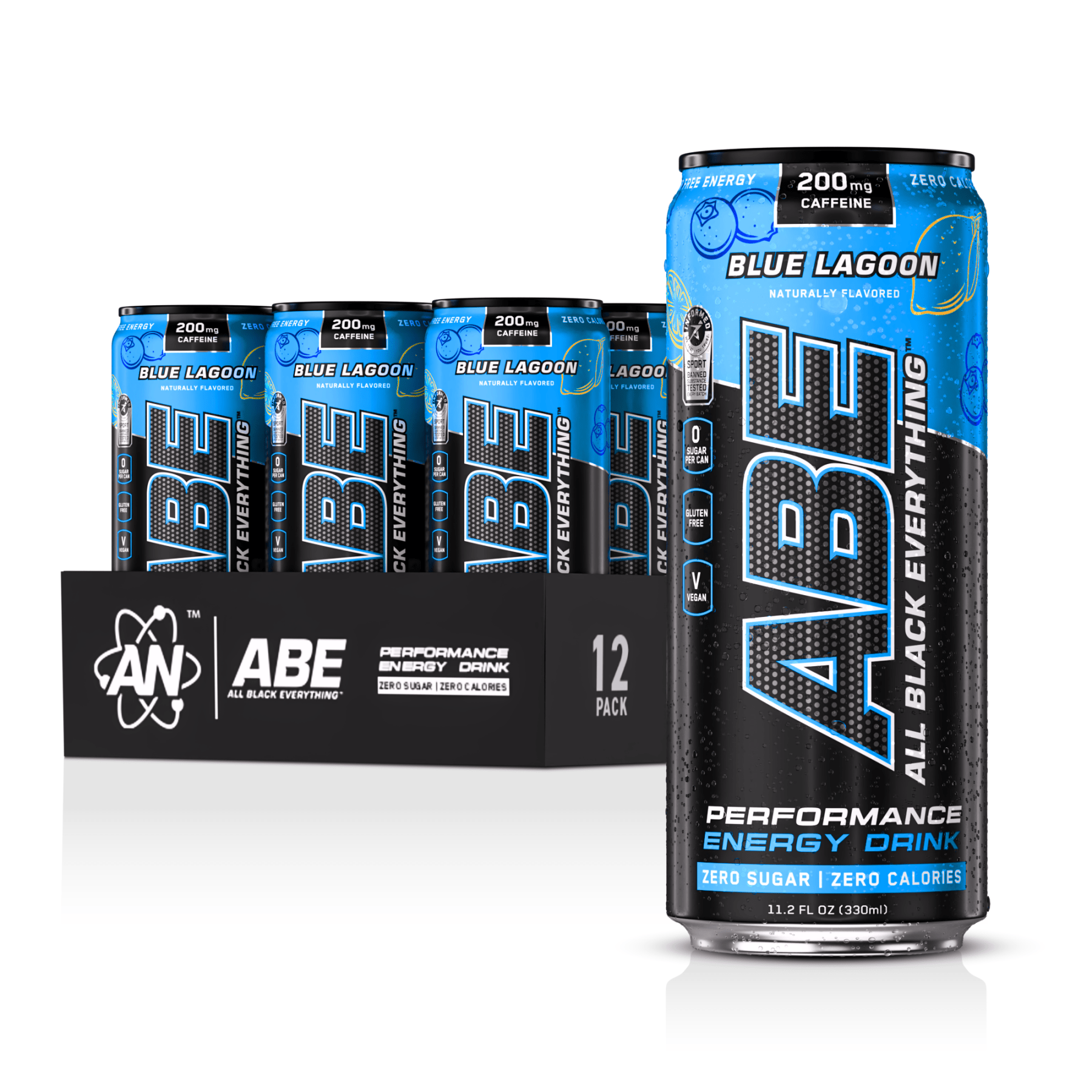 ABE Performance Pre - Workout Drink - Blue Lagoon - 12 Pack - AN Supps