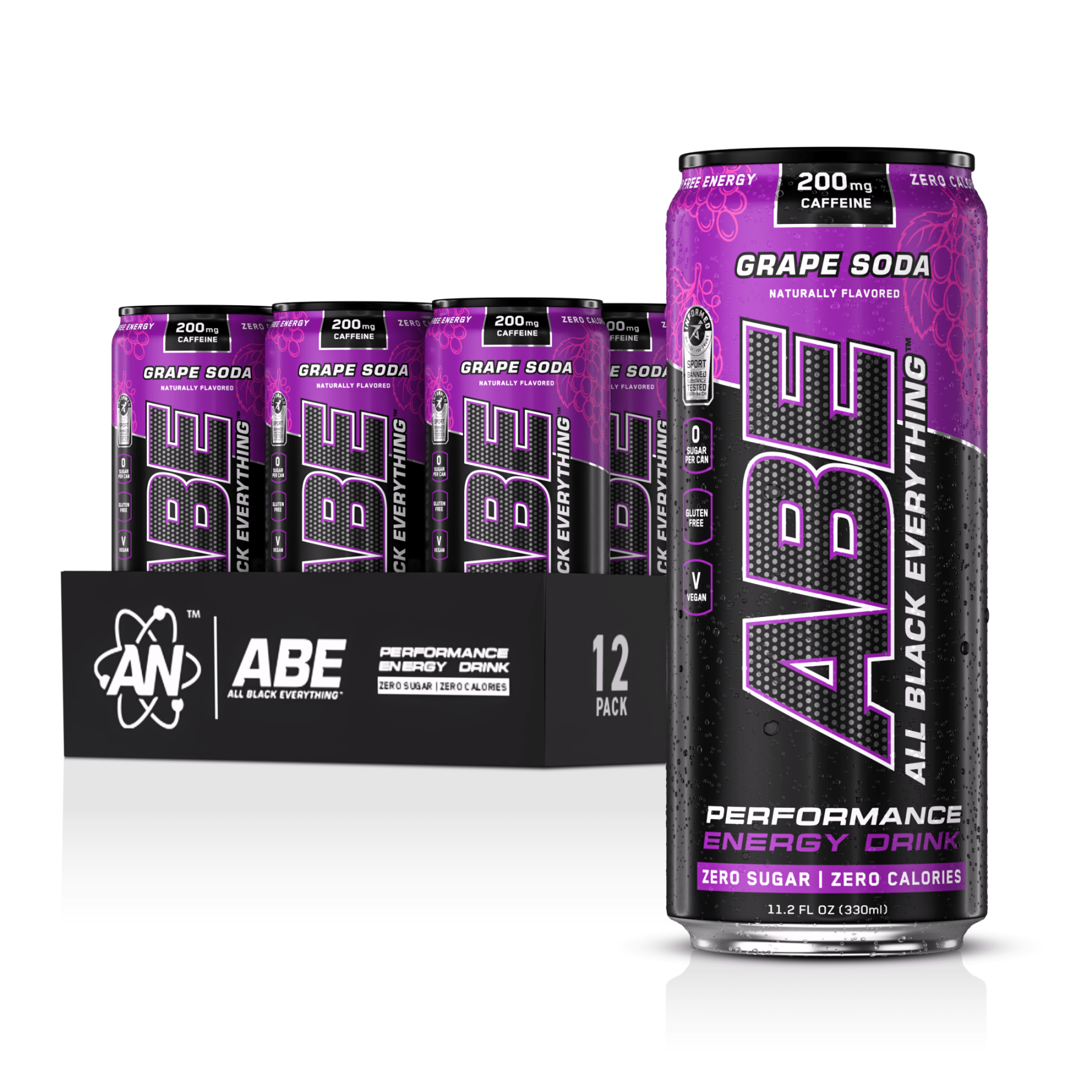 ABE Performance Pre - Workout Drink - Grape Soda - 12 Pack - AN Supps