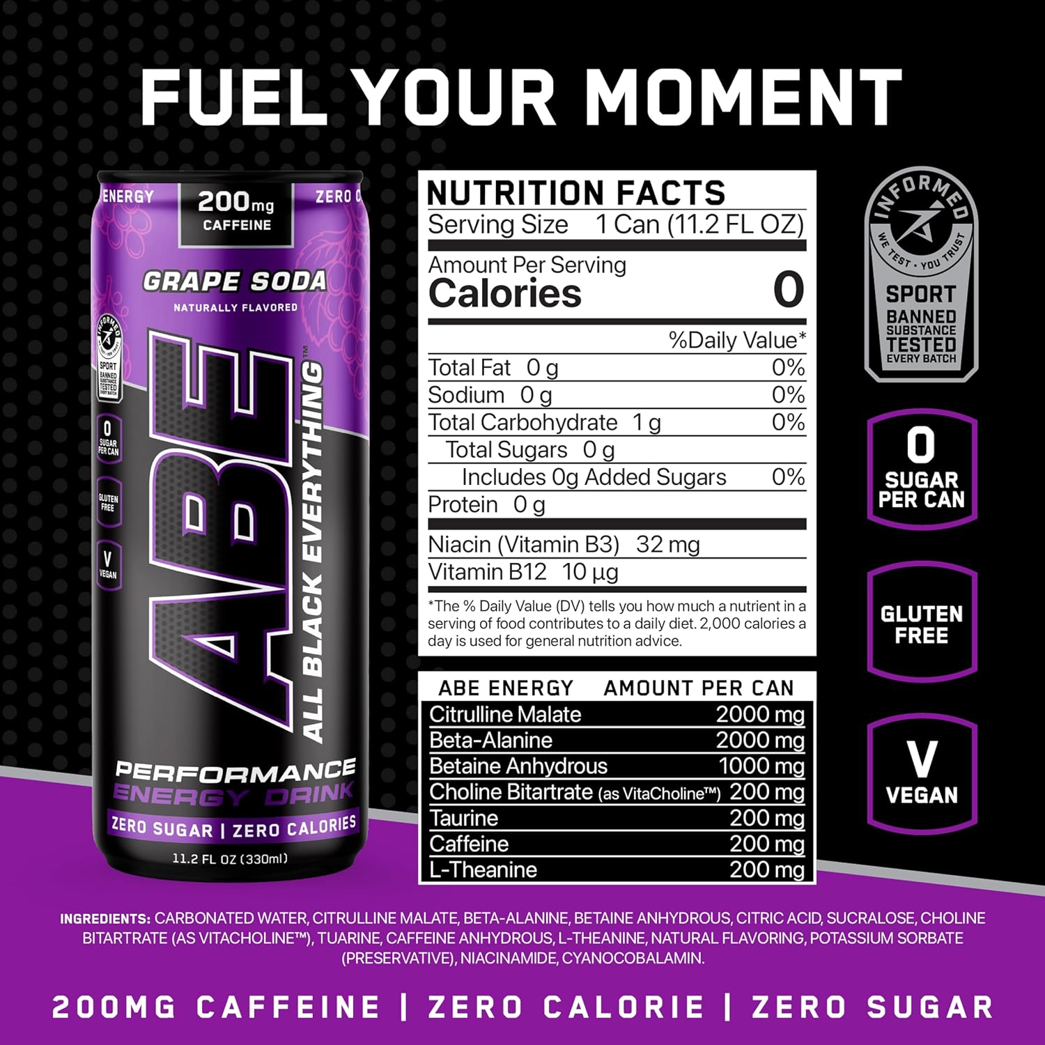 ABE Performance Energy Drink - 12 Pack