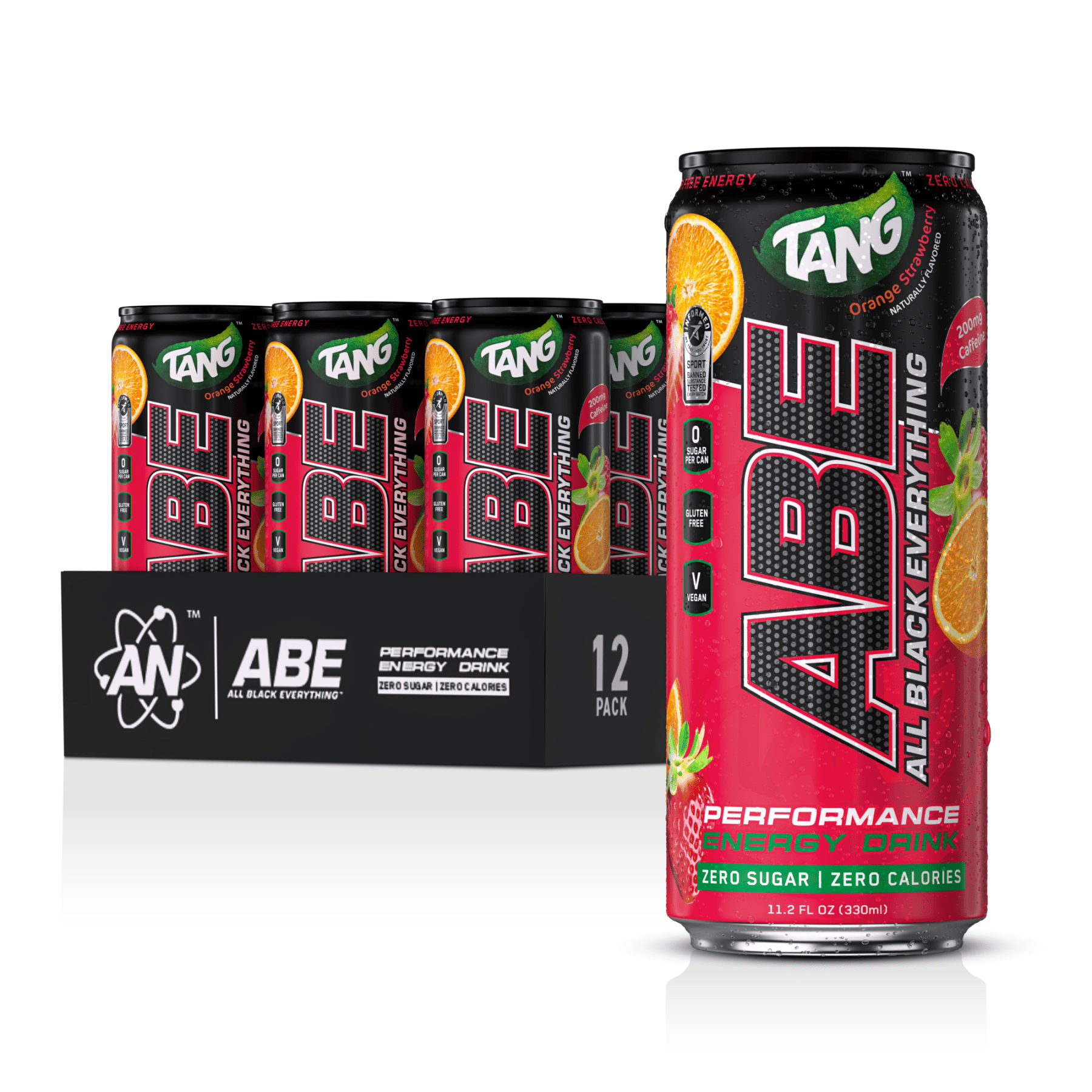 ABE x Tang® Performance Pre - Workout Drink - Orange Strawberry - 12 Pack - AN Supps